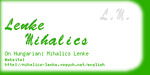 lenke mihalics business card